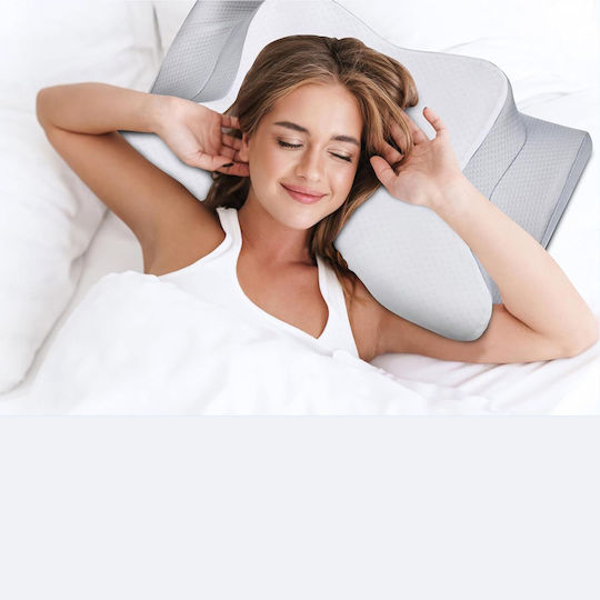Husă de Pernă 60 x 38 pentru Pernă Ortopedică Linomag® Respirabilă Husă de Schimb Lavabilă Hipoalergenică Albă/Gri Deschis