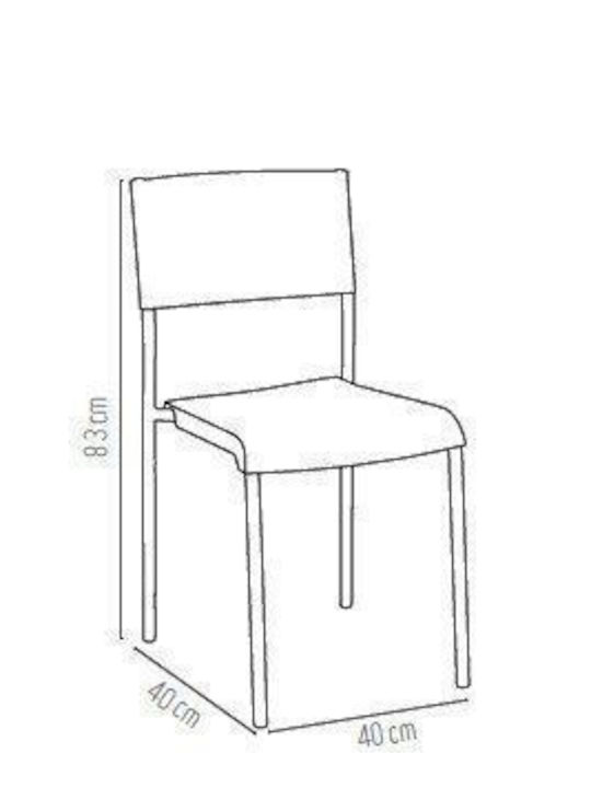 Scaun de exterior Plastic Classic Gri 2buc 40x40x83cm