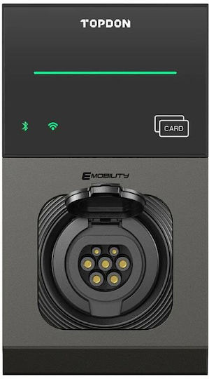 Topdon PULSEQ AC PRO Επιτοίχιος Μονοφασικός Σταθμός Φόρτισης 22kW με Ενσωματωμένο Καλώδιο Type 2 (PROSOCKET22)