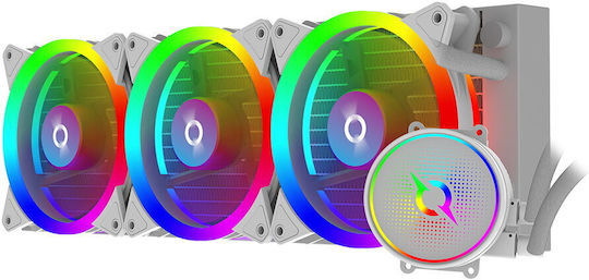 Aqirys Aquarius 360 Υδρόψυξη AIO CPU με 3 Ανεμιστήρες 120mm και ARGB Φωτισμό Λευκή