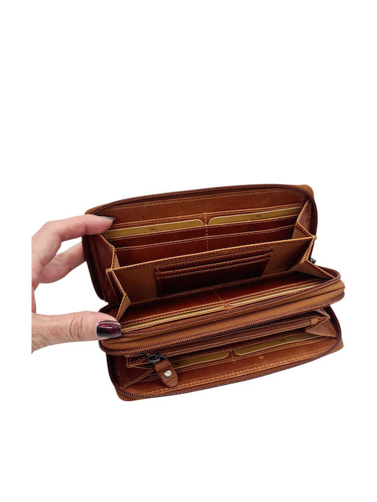Leather Women's Wallet Classic with RFID Tabac Brown