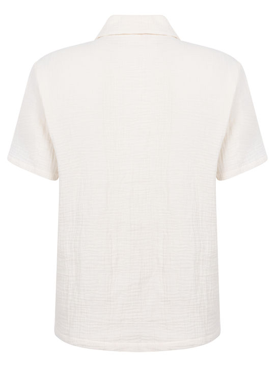 Hunkemöller Summer Women's Cotton Pajama Blouse White Muslin