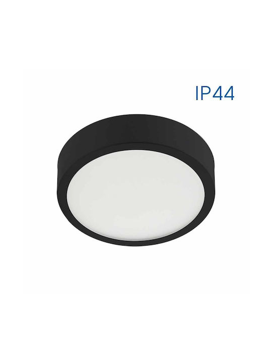 Vivalux Dars Ceiling Mount Light Bathroom 17.5cm Black with Integrated LED