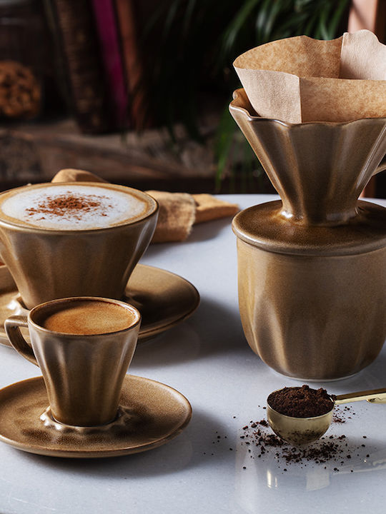 Bonna Raw Cană Espresso Din porțelan Bej 70ml