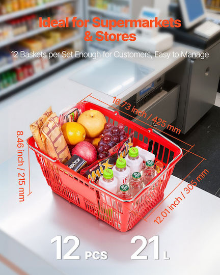 Vevor Shopping Basket Red