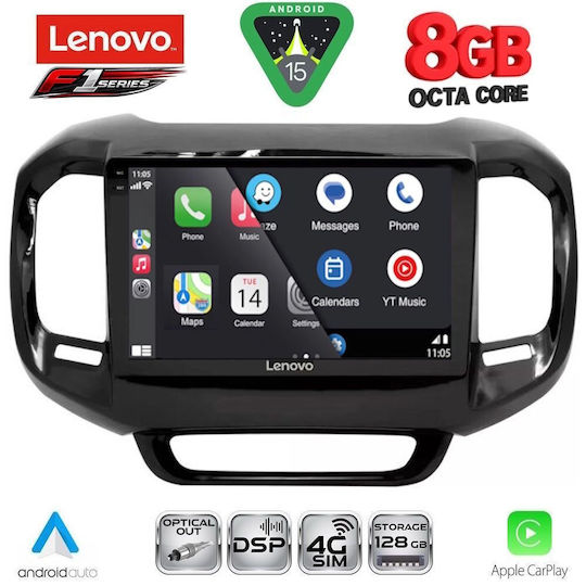 Lenovo Car Audio System for Fiat Toro 2017 (Bluetooth/USB/WiFi/GPS/Apple-Carplay/Android-Auto) with Touch Screen 9"