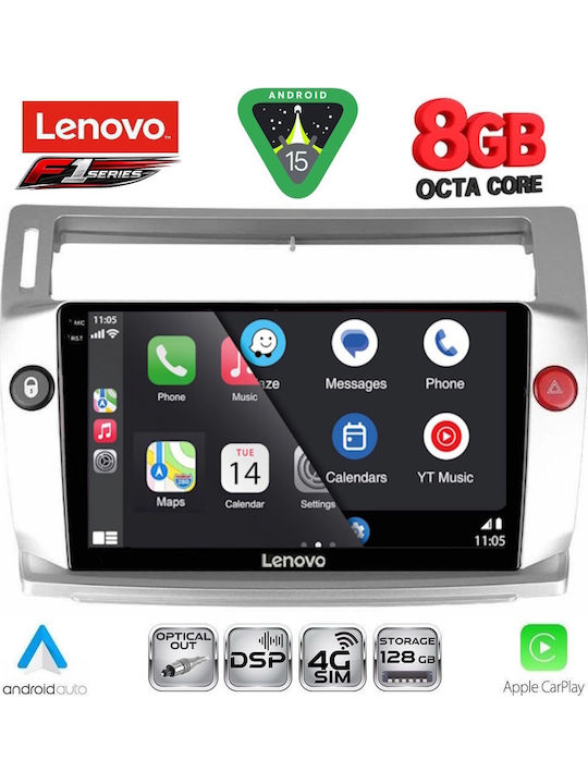 Lenovo Car Audio System for Citroen C4 2004-2011 (Bluetooth/USB/WiFi/GPS/Apple-Carplay/Android-Auto) with Touch Screen 9"