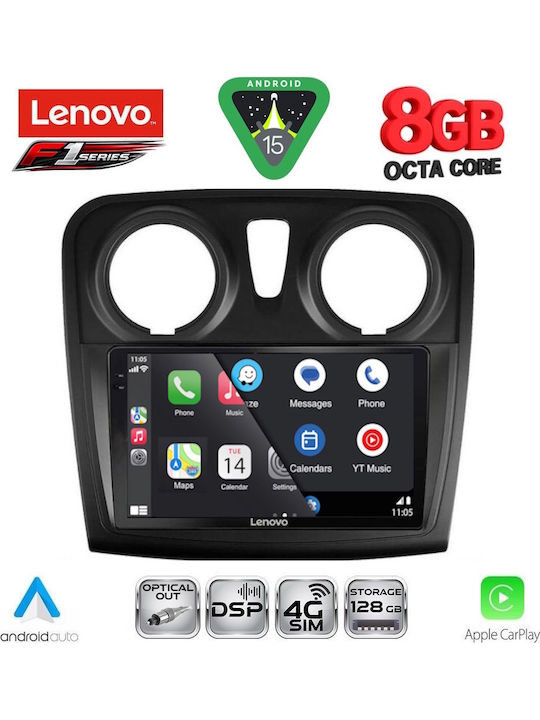 Lenovo Car Audio System for Dacia Logan / Sandero 2012-2019 (Bluetooth/USB/WiFi/GPS/Apple-Carplay/Android-Auto) with Touch Screen 9"