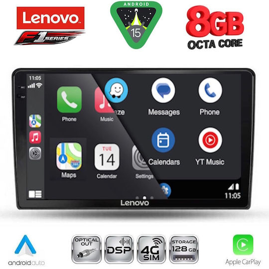 Lenovo Car Audio System for Dacia Duster 2012-2019 (Bluetooth/USB/WiFi/GPS/Apple-Carplay/Android-Auto) with Touch Screen 9"