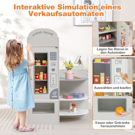Costway Kids Supermarket Set with Cash Register & Vending Machine & Board
