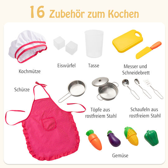 Costway Kinderküche Aus Hölzern Für 3+ Jahre