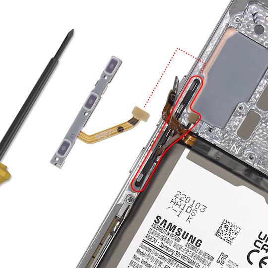 Clappio Power Volume Flex Cable Compatible Galaxy S22 S22 Plus Grey