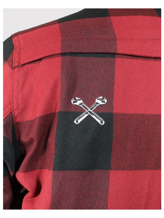 John Doe Motoshirt Χειμερινό Ανδρικό Μπουφάν Μηχανής Κόκκινο
