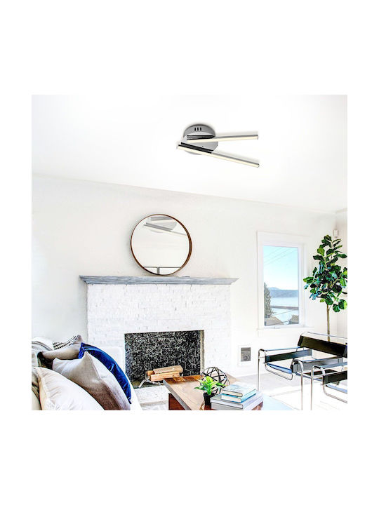 Vivalux Matrix Ceiling Mount Light 35.5cm Silver with Integrated LED