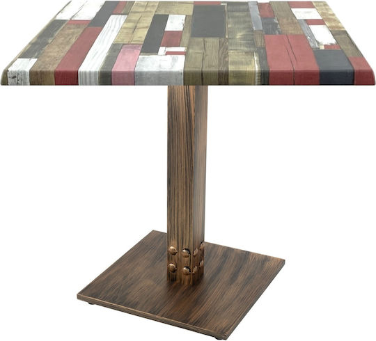 Masă Bar Cafe 80x80x74 Bronz