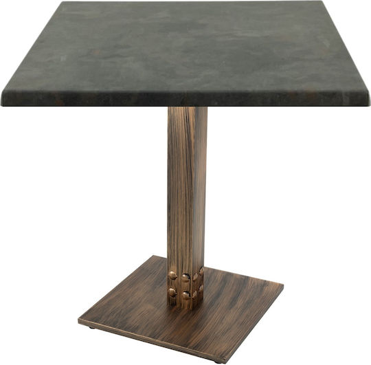 Masă Bar Cafe 80x80x74 Bronz