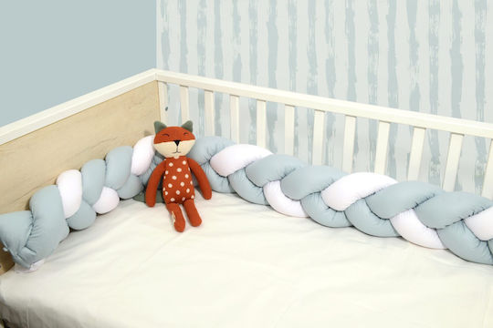 Baby Oliver Πάντα Πλεξούδα Εσωτερική Λευκή-μέντα 20x200cm