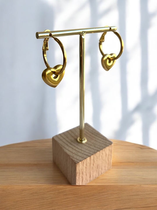 Ατσάλινα Σκουλαρίκια Bold Heart Hoops