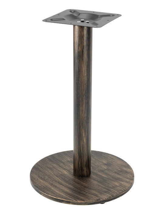 Masă Bar Pentru Spații Mici Exterioare Din Lemn Cu Ramă Metalică Vintage Bronz 80x80x74cm