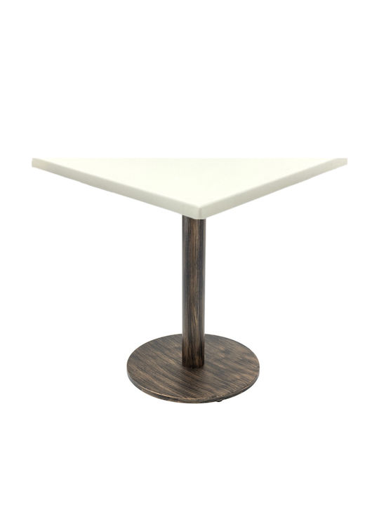 Masă Bar Pentru Spații Mici Exterioare Pliabilă Din Lemn Cu Ramă Metalică Vintage Bronz 80x80x74cm