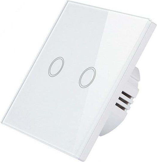 Waterproof Recessed Touch Wall Switch Lighting Two-Way with Frame White