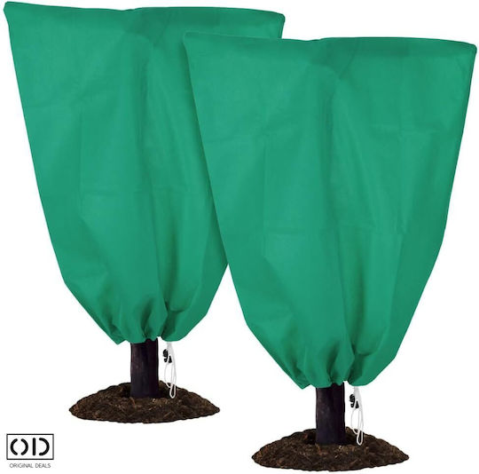 Anti-Frost Sack Cover Trees Flowers Outdoor Plants Protects Against Snow Frost Birds Harmful Insects Waterproof Material Zipper Drawstring Size 80 X 120 Cm Green