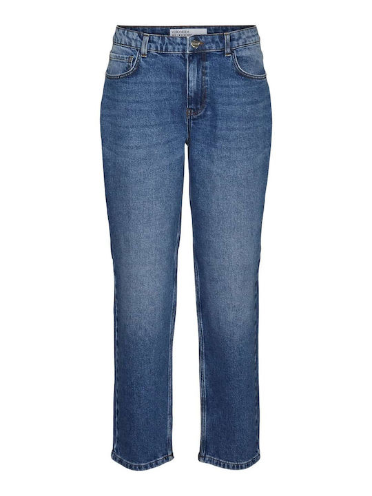 Blugi de damă cu croială dreaptă Denim albastru mediu