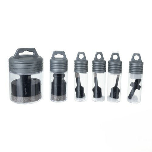 Set 5 Adaptoare Pentru Carote Diamantate Zola Dimensiuni Diferite 6 8 10 35 68 Mm M14 Oțel Mangan Mangan 13.000 Rpm Materiale Negre Dure