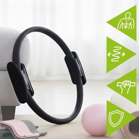 Inel Fitness Exerciții Zola Mânere Ergonomice Tonifiere Creșterea Rezistenței 38 Cm Gri