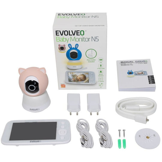 Evolveo Безжична бебешка монитор система с двупосочна комуникация CAM-5-P