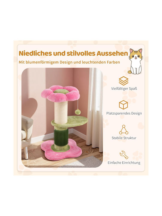 Costway Scratching Post Cat Trees Pink 40x40x69cm