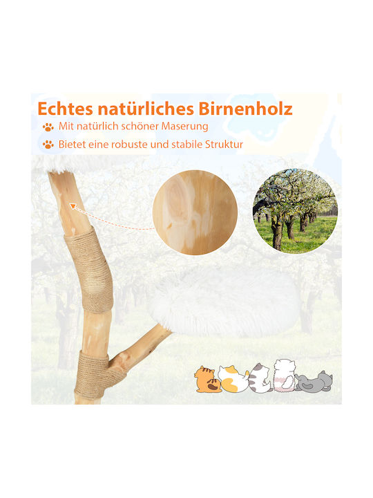 Costway Stâlp pentru zgâriat pisici Copaci pentru pisici Alb 50x90cm