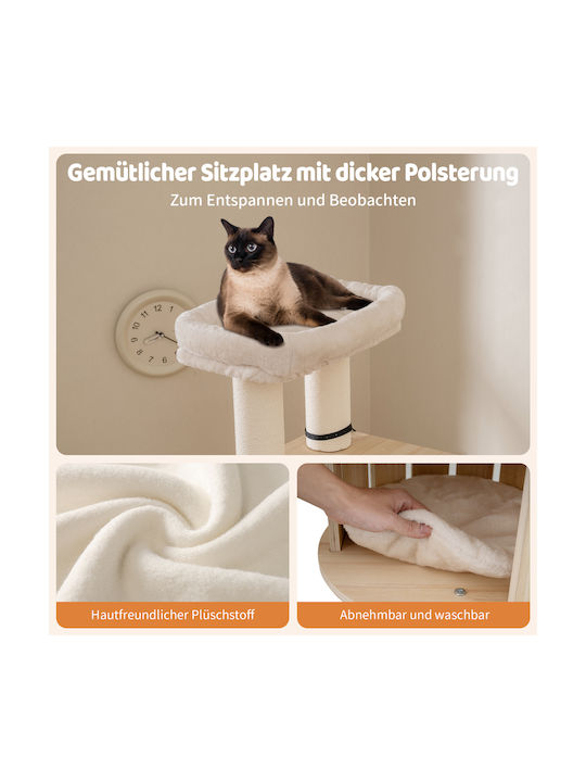 Costway Stâlp pentru zgâriat pisici Stâlpi Transparent 60x48x185cm