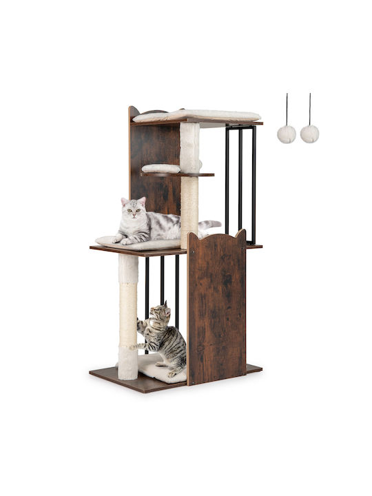 Costway Котешко драскало Дървета за котки Кафяв 60x40x112см.
