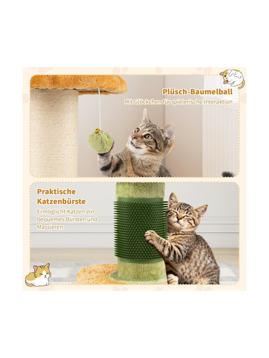 Costway Scratching Post Cat Trees Yellow 3 levels 40x40x69cm
