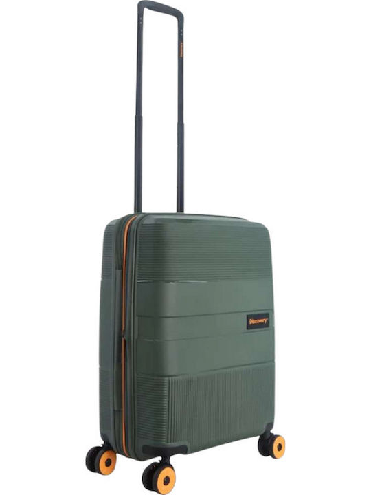 Discovery Cabin Hard Khaki Suitcase With 4 Wheels Height 55cm