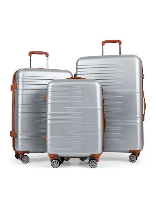Costway Koffer Silber Set 3 Stück