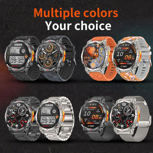 Microwear KC93 Smartwatch with Heart Rate Monitor (Black Silicone)