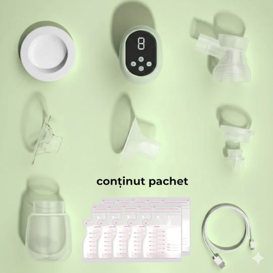 Kidizi Pompa de sân simplă electrică Funcționează cu baterie Fără BPA Transparent 180ml