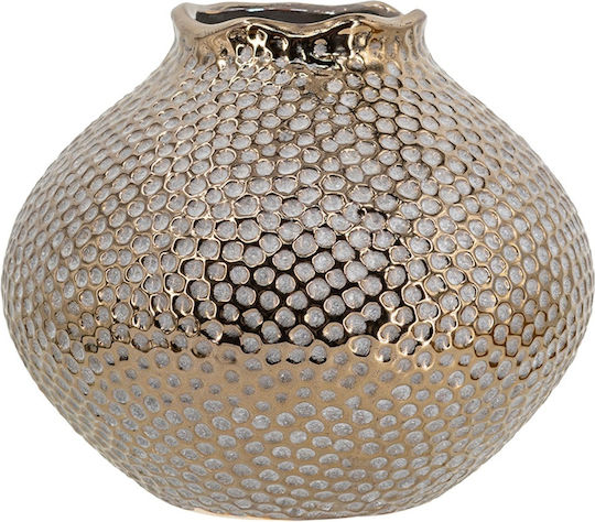 Artekko Βάζο Κεραμικό Lidded Χρυσό Φ21xΥ21cm