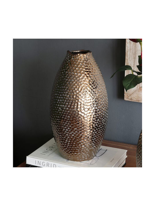 Artekko Vază Decorativă Ceramică Lidded Auriu 18x18x32cm 1buc