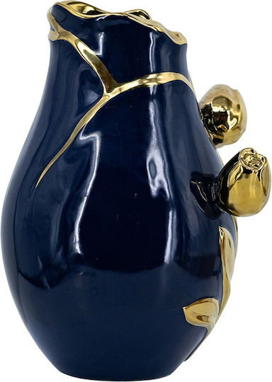 Artekko Διακοσμητικό Βάζο Κεραμικό Glazed Μπλε Φ19xΥ28.5cm