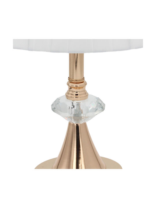 Keskor Metal Table Lamp for Socket E27 with White Shade and Gold Base
