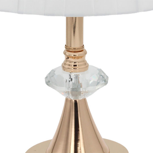Keskor Metal Table Lamp for Socket E27 with White Shade and Gold Base