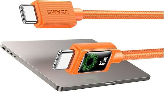 Usams USB 2.0 Kabel USB-C männlich - USB-C 60W PD Orange 1,2m SJ773USB02