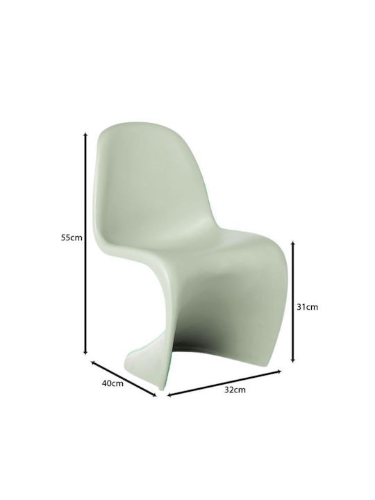 Blend Dining Room Polypropylene Chair Sandy Green 32x40x55cm