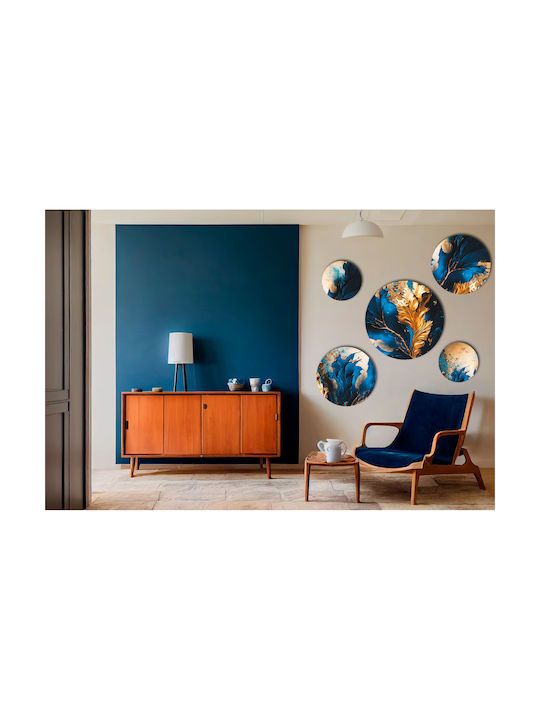 Tablouri Rotunde Decorative De Perete Albastre Pentru Living Dormitor Cameră