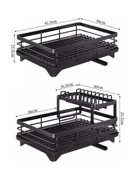 Scurgător De Chiuvetă Metalic Negru 13.5x42.5x30cm