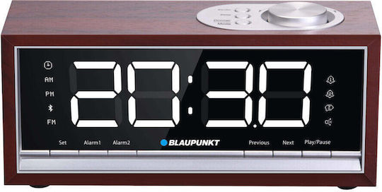 Blaupunkt Tisch-Digitaluhr mit Wecker & Radio Braun CR60BT