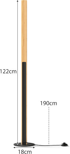 Costway LED Stehleuchte H122xB18cm. mit Einstellbarem Weißem Licht